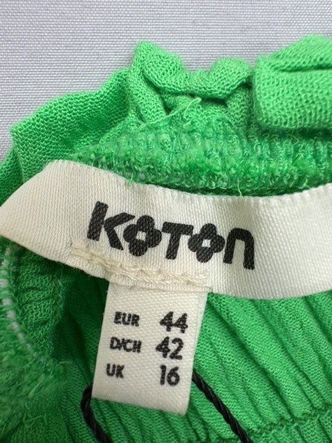 Koton Women's Green Maxi Smocked Dress Regular