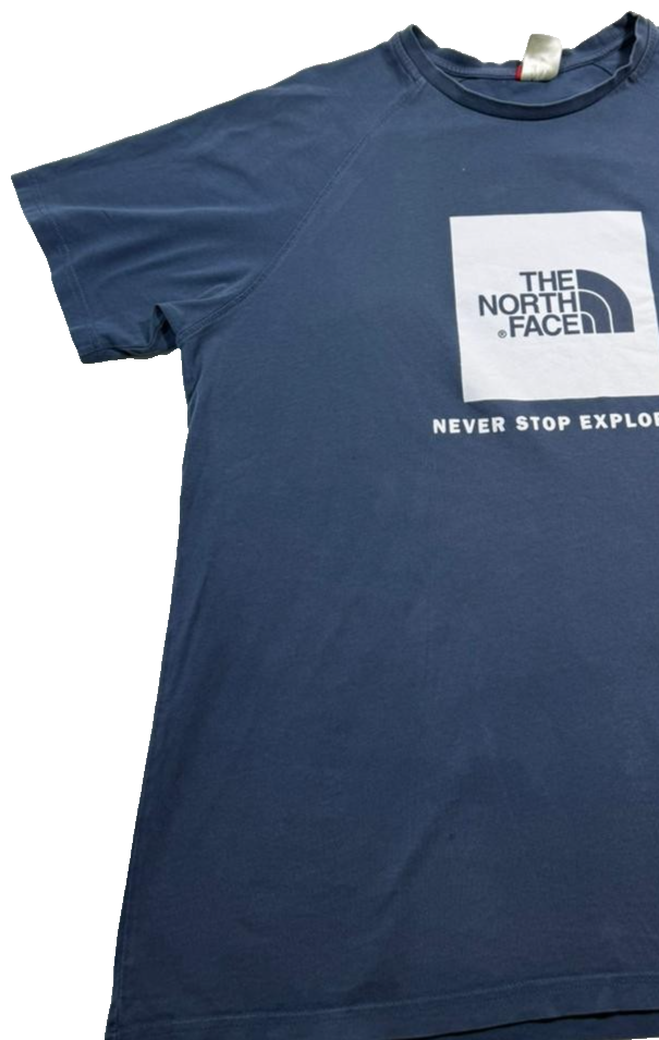 The North Face Navy Blue T-Shirt, Men's XL, Logo Print Casual Cotton Tee