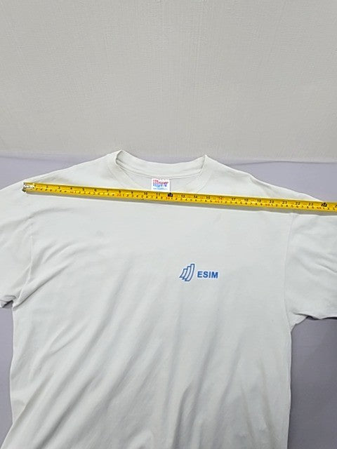 Hanes Beefy-T Men's XL White Cotton Crewneck T-Shirt Pre-Shrunk