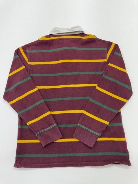 Polo Ralph Lauren Boys Shirt Size 170 | Burgundy Striped | Regular Fit Polo