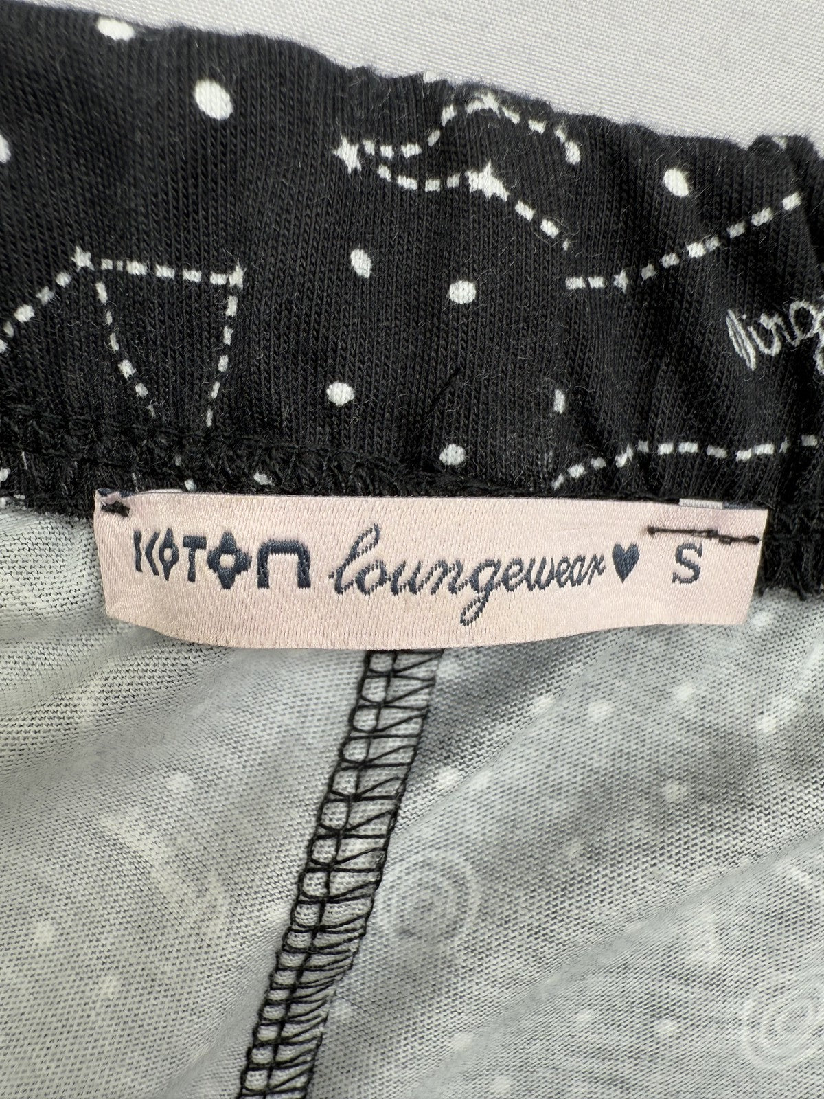 Koton Women's Black Stars Pajama Pants S Drawstring Loungewear