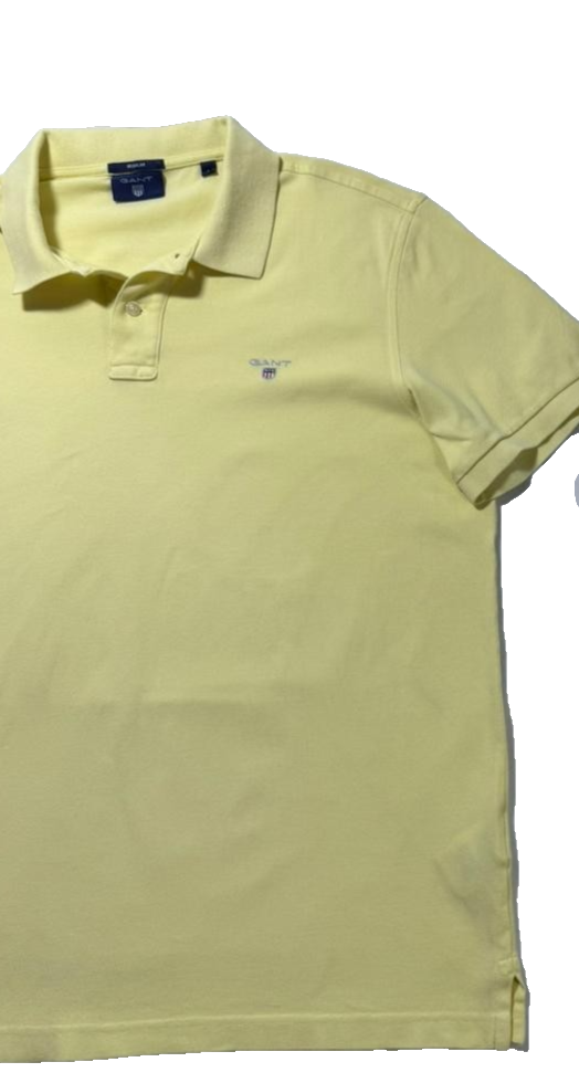 Gant Men Original Regular Fit Piqu Polo Shirt | Size: L: Yellow Color