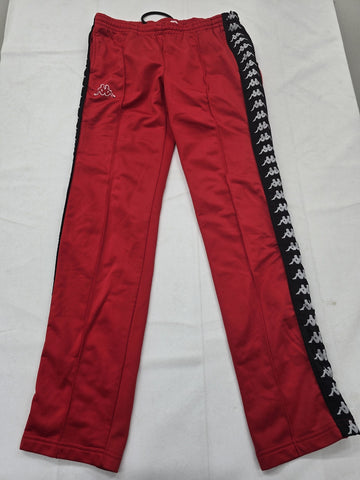 Kappa Red Medium Track Pants Polyester Drawstring Logo Tape M