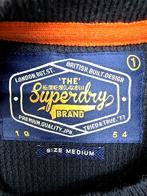 Superdry Men's Navy Cable Knit Crewneck Jumper Medium Regular Fit