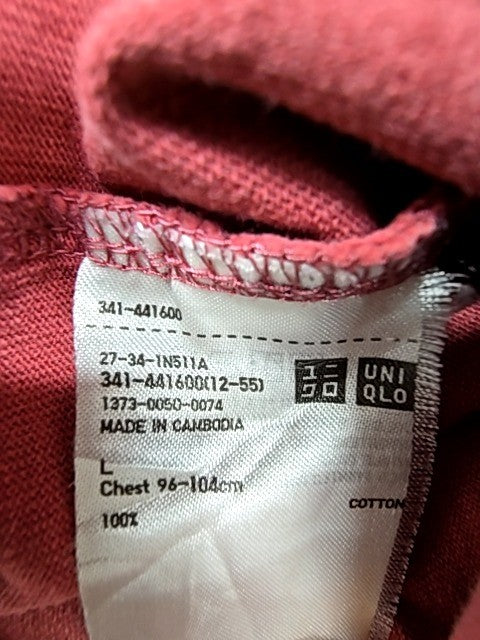 Uniqlo Men Burgundy Classic Cotton Crew Neck T-Shirt Size L MPN 341-041600