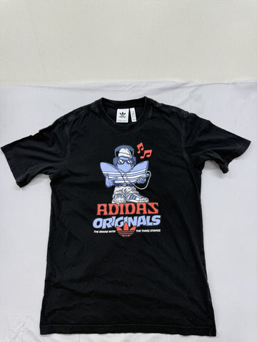 Adidas Originals Graphic Print Black T-Shirt Short Sleeve Size S