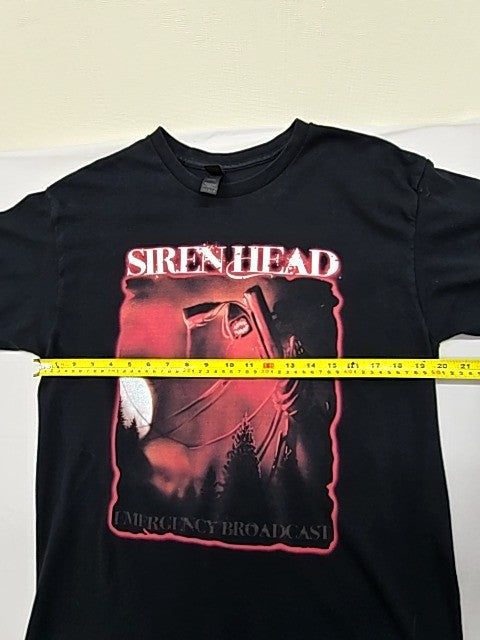 Gildan Unisex Siren Head Horror Black T-Shirt Size L Heavy Cotton