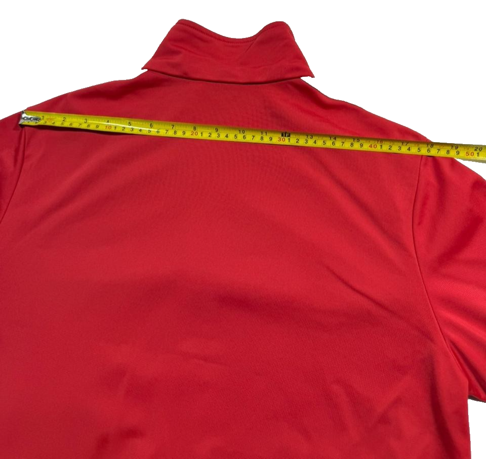 vintage-style red, white, and navy blue track jacket - size M