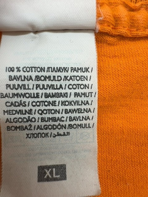Fruit of the Loom XL Orange Tagless Crew Neck Cotton Blend Tee