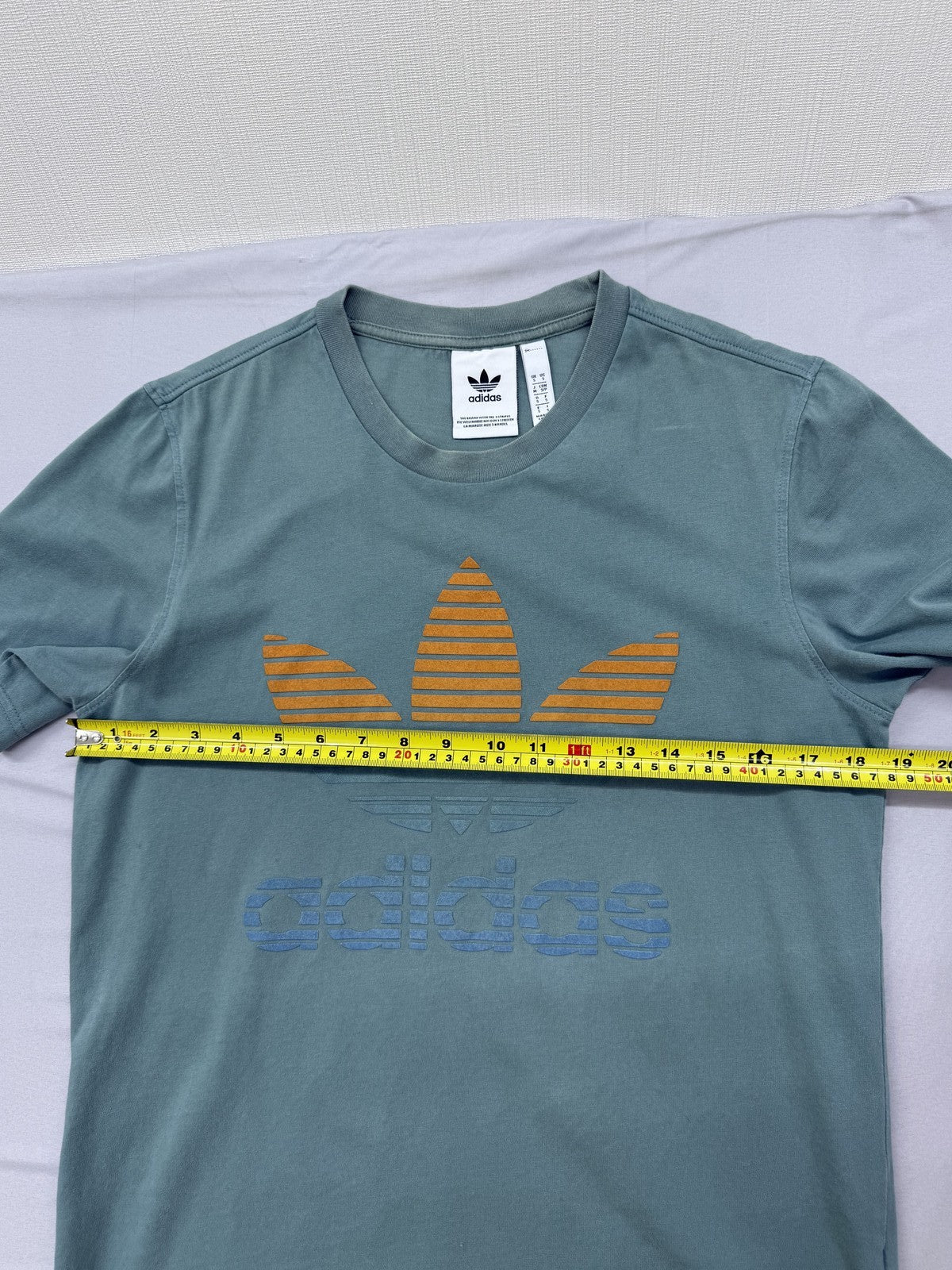 Adidas Men's Green Originals T-Shirt Trefoil Logo Crew Neck S