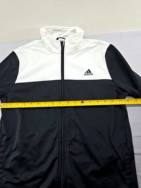 Adidas Men's Slim Fit Black/White 3 Stripes Track Jacket M