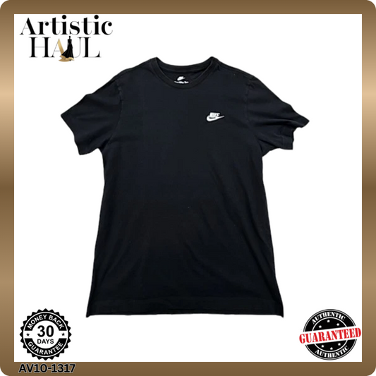 Nike Men's Black T-Shirt – Size M, Short Sleeve, Cotton