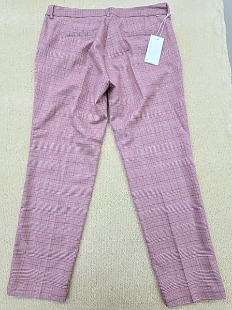 Reiko Women's Pink Plaid Liv Fancy Straight Trousers Size 32