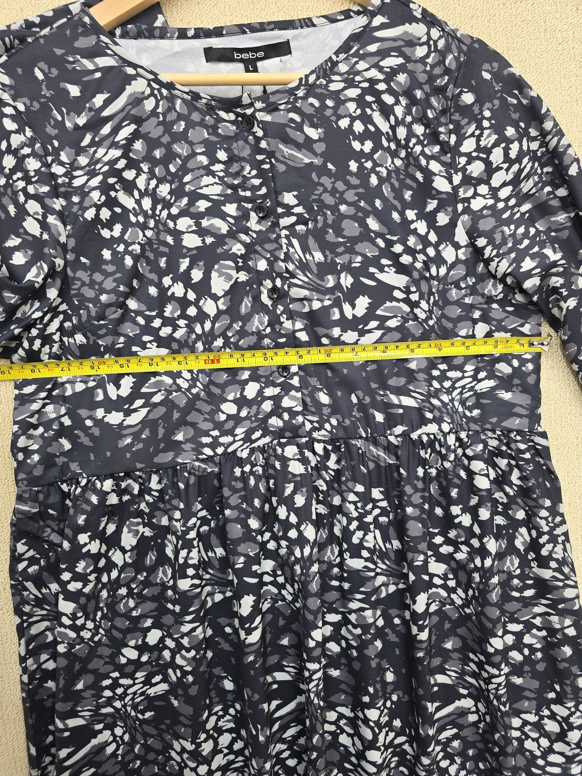 Bebe Multicolor Animal Print Long Sleeve Maxi Dress L