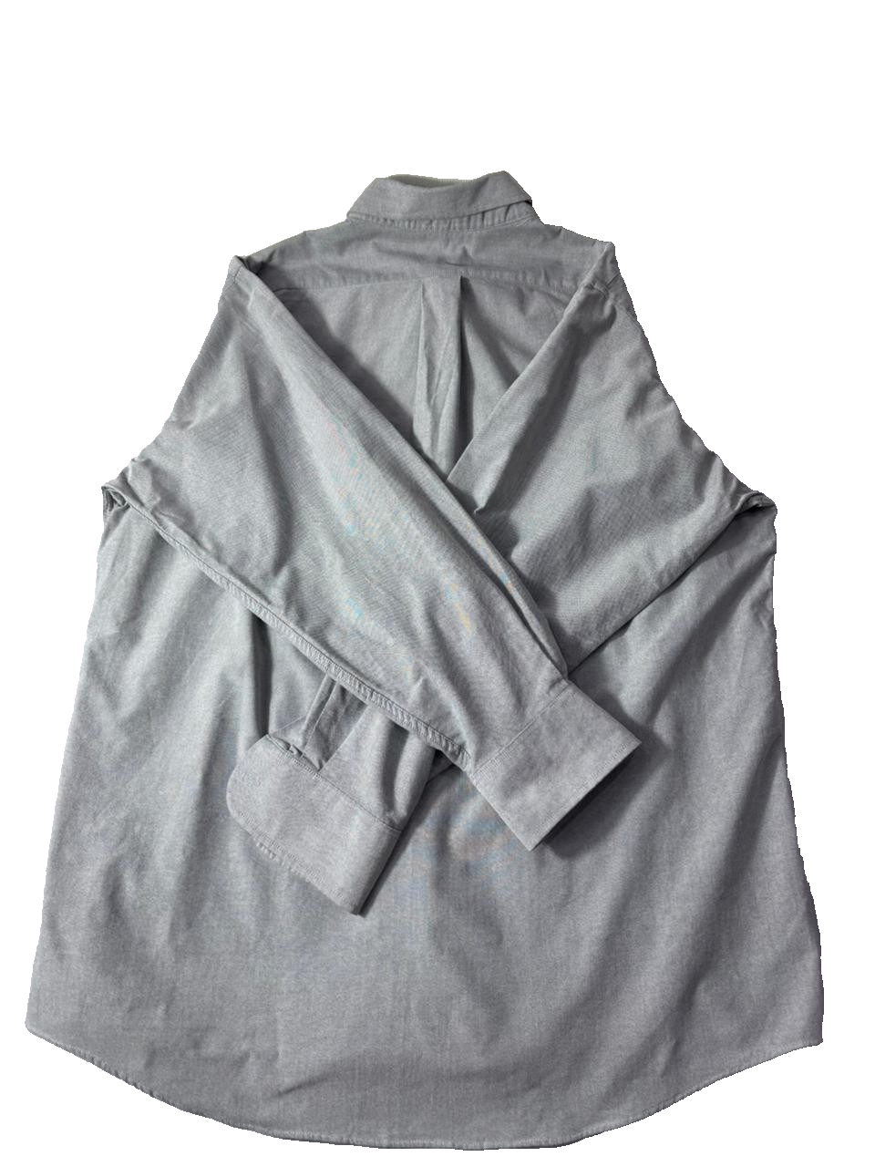 Chaps Gray Oxford Shirt Men's Large Wrinkle Free Button Down Long Sleeve