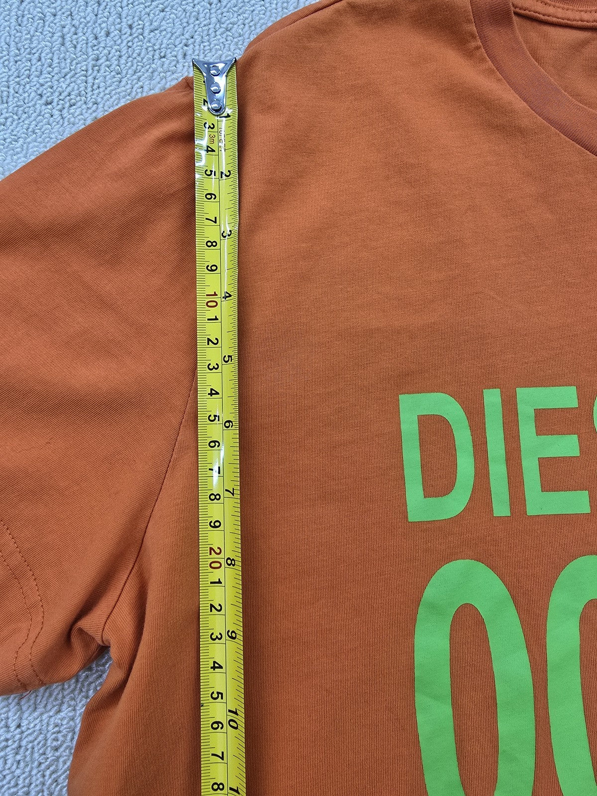 Diesel Men's Orange Graphic Print XXL T-Shirt Cotton Short Sleeve