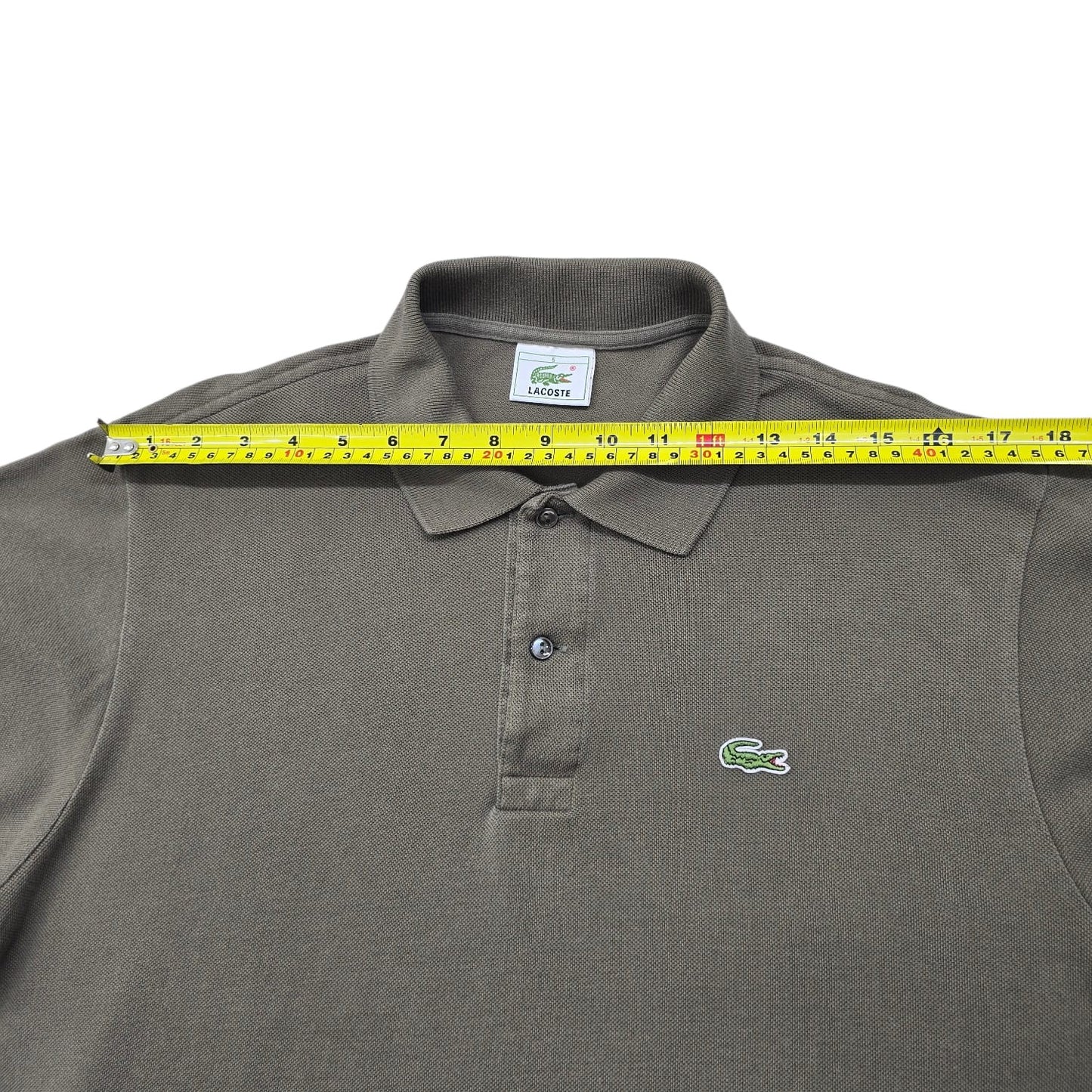 Lacoste Men's Olive Green Classic Pique Polo Size 5