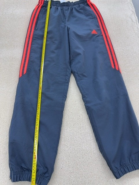 Adidas Navy Striped Track Pants Unisex Straight Leg Drawstring