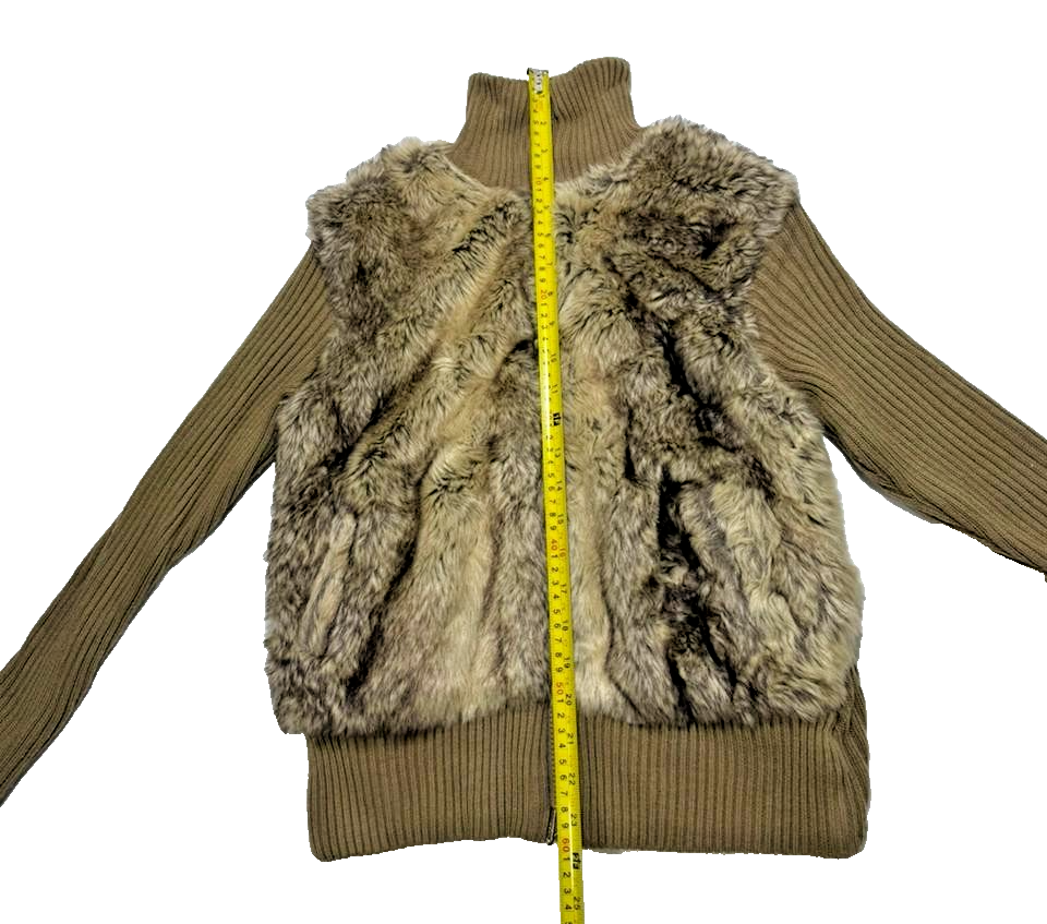Albertex Moda Women's Faux Fur Cardigan Brown Size L
