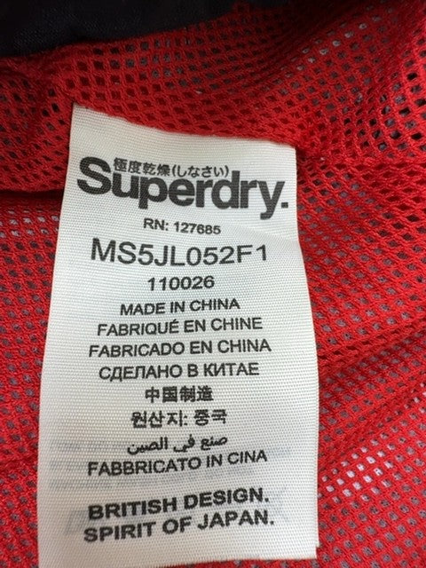 Superdry Windcheater Men's Medium Black Windproof Jacket