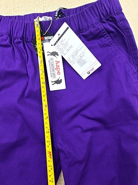 BAPE Purple Color Camo Sweatpants Men's S 98%Cotton Drawstring