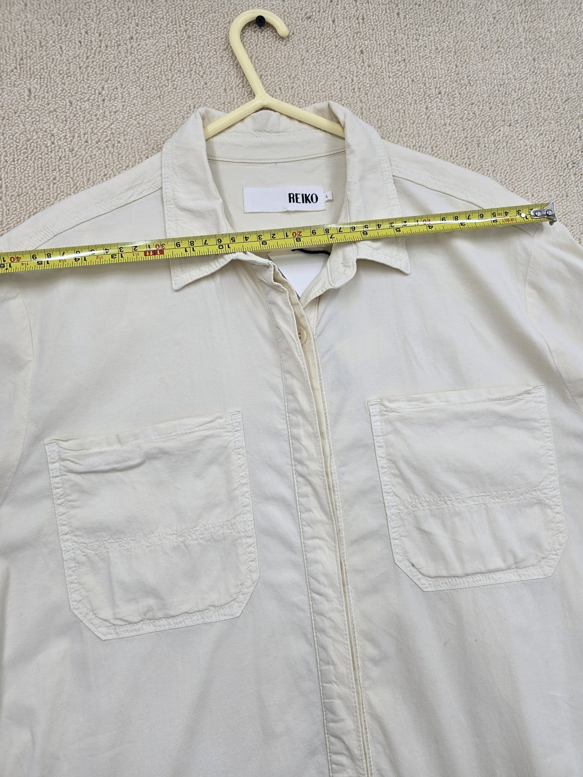 Women's White Cotton Coveralls Jumpsuit Reiko Size L