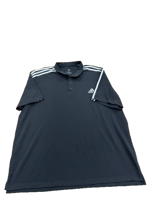 Adidas Men's Black Polo Shirt – Size 2XL, Striped