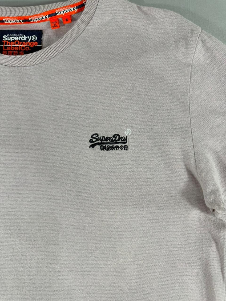 Superdry Men's Small S Gray Short Sleeve T-Shirt Classic Logo Crew Neck