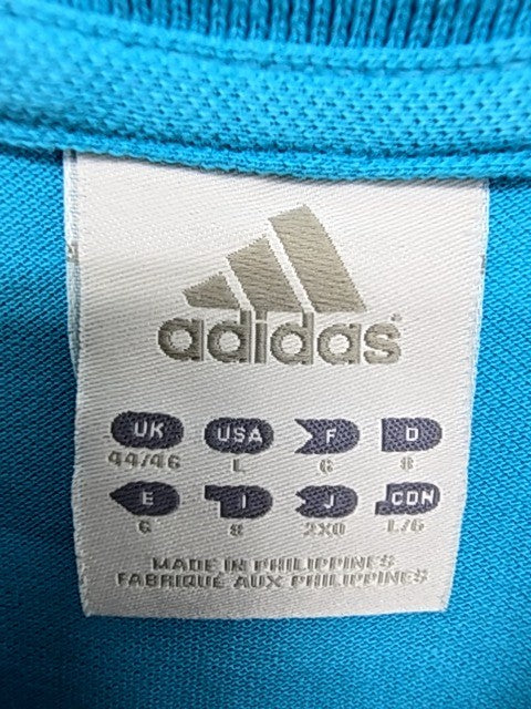 Adidas Olympic Blue Polo Shirt Men's L Short Sleeve Button