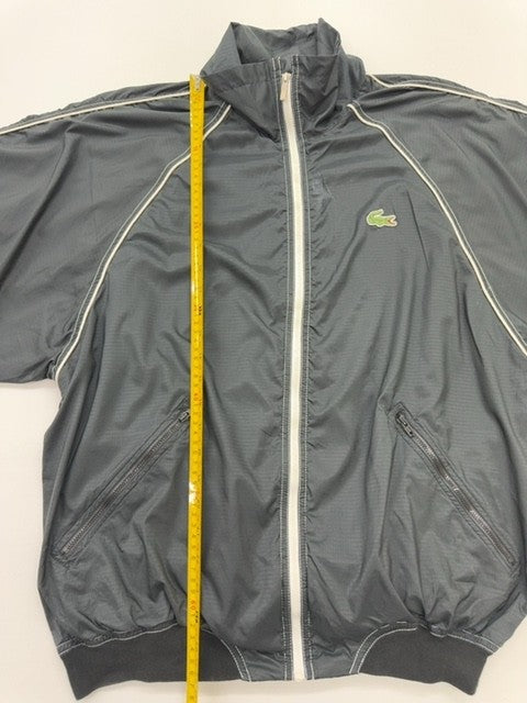 Lacoste Boys Gray Track Jacket Nylon Full Zip Size 4/180 Lightweight