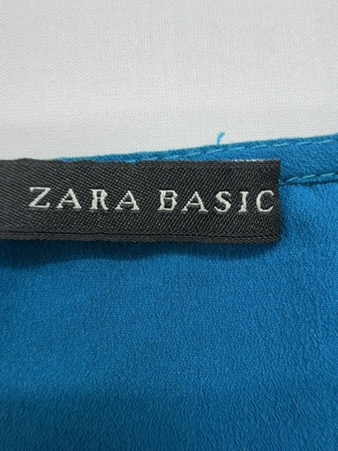 Zara Basic Women's Teal Puff Sleeve Blouse Size S