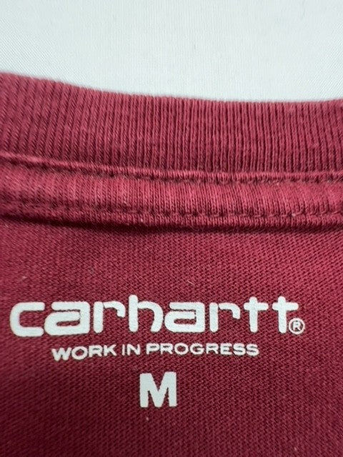 Carhartt Boys Burgundy Logo Long Sleeve T-Shirt Big Kid M Classic Fit