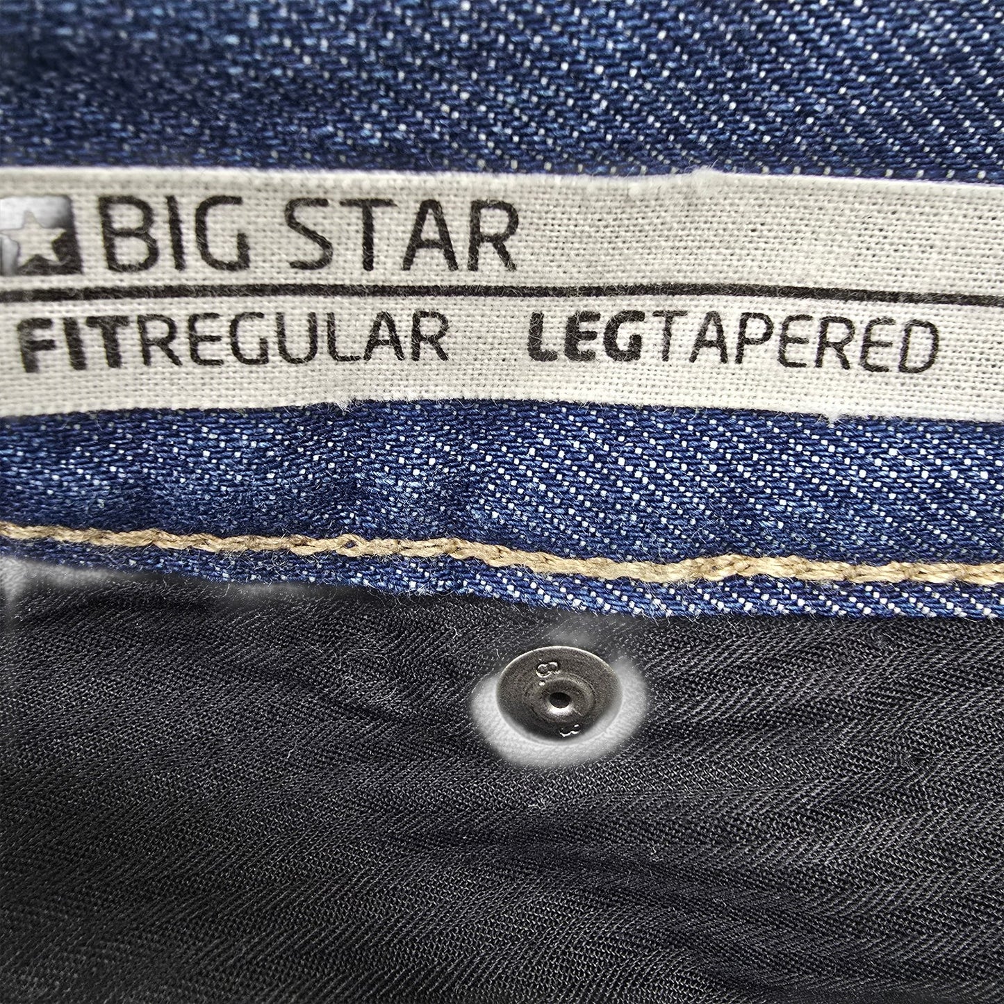 Big Star Men's Dark Blue Madox Jeans 34x34 Regular Tapered