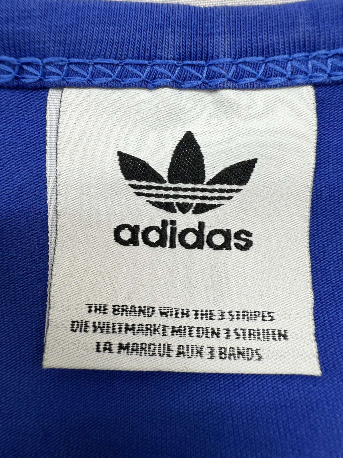 Adidas Blue Cotton Short Sleeve Crewneck T-Shirt L Unisex Adult