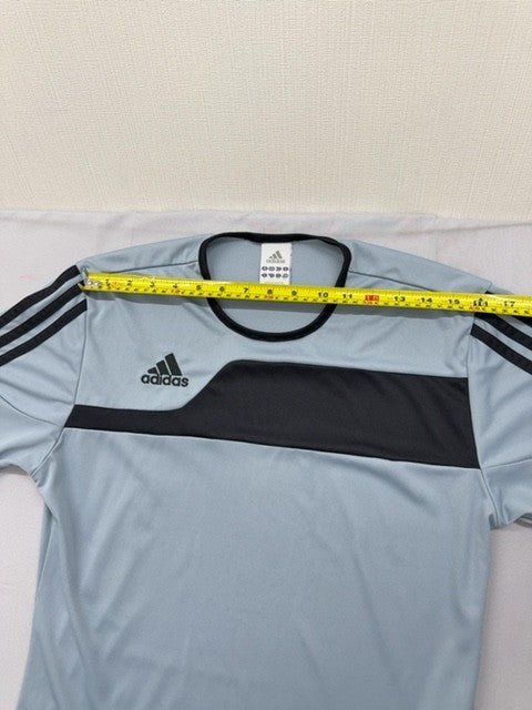 Adidas Men's Grey Striped Training Jersey S Short Sleeve