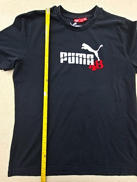Puma Black Logo Crew Neck Tee Men's L Short Sleeve Turkey