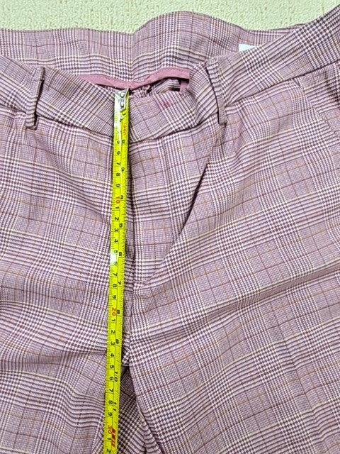 Reiko Women's Pink Plaid Liv Fancy Straight Trousers Size 32