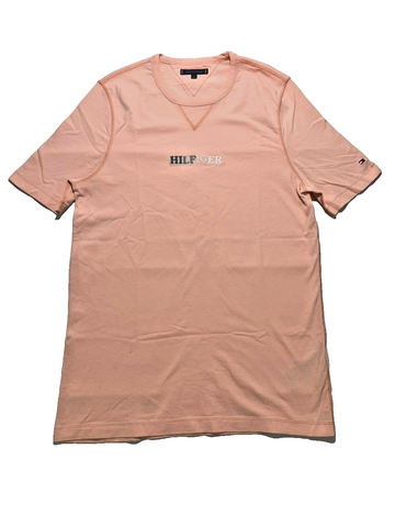 Tommy Hilfiger Peach Logo Regular Fit Cotton T-Shirt Crewneck Short Sleeve Xl
