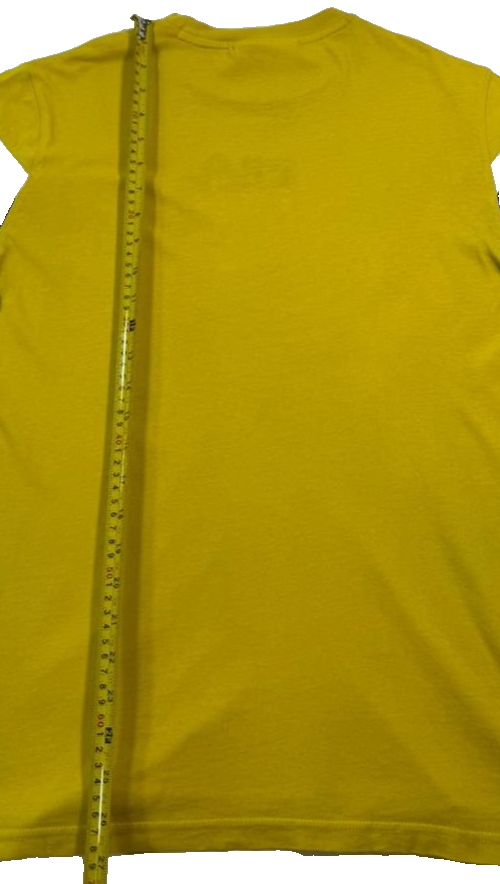 Fila Men's Mustard Yellow Crew Neck T-Shirt Embroidered Logo Colorblock Size S