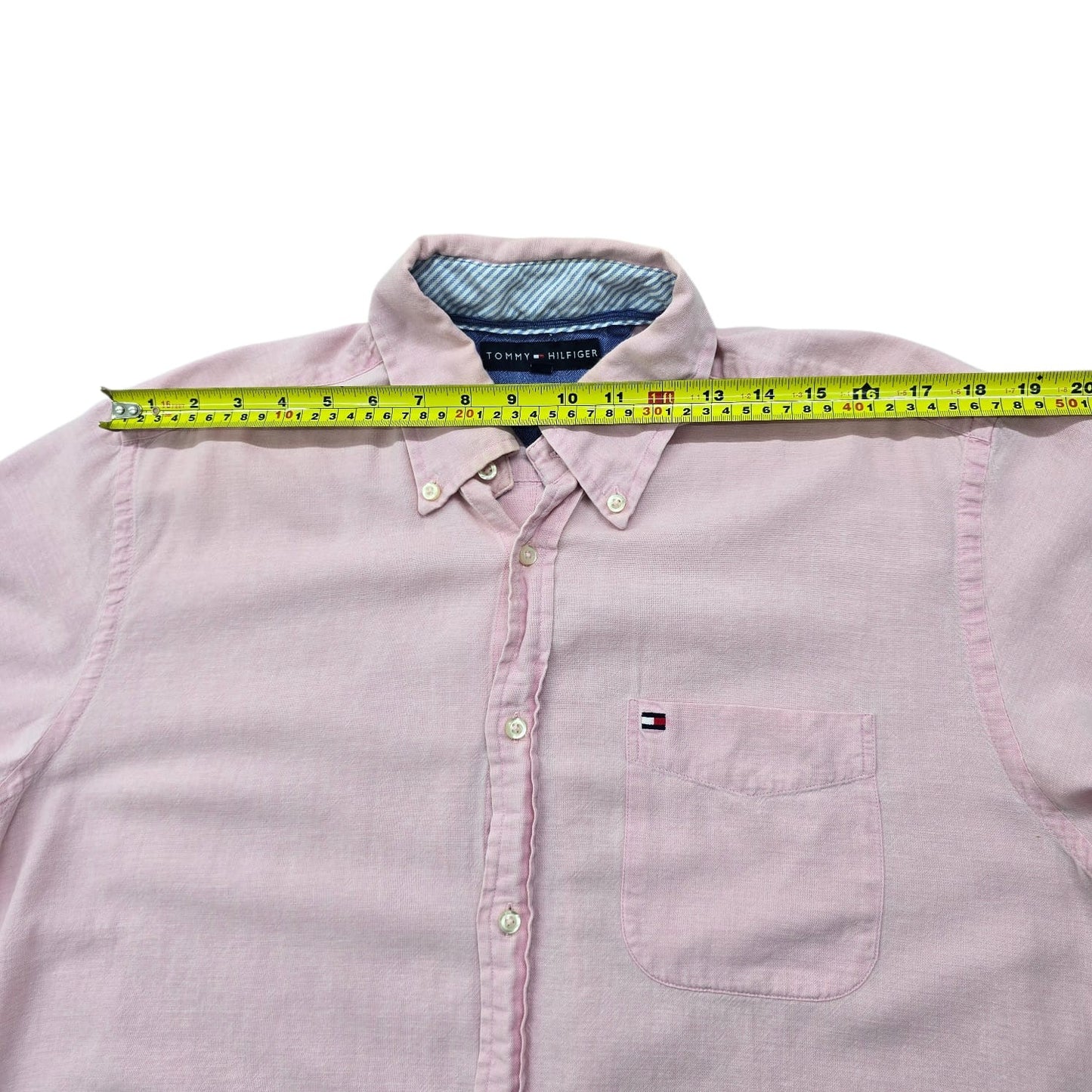 Tommy Hilfiger Men's Pink Cotton Button-Down Shirt Size M