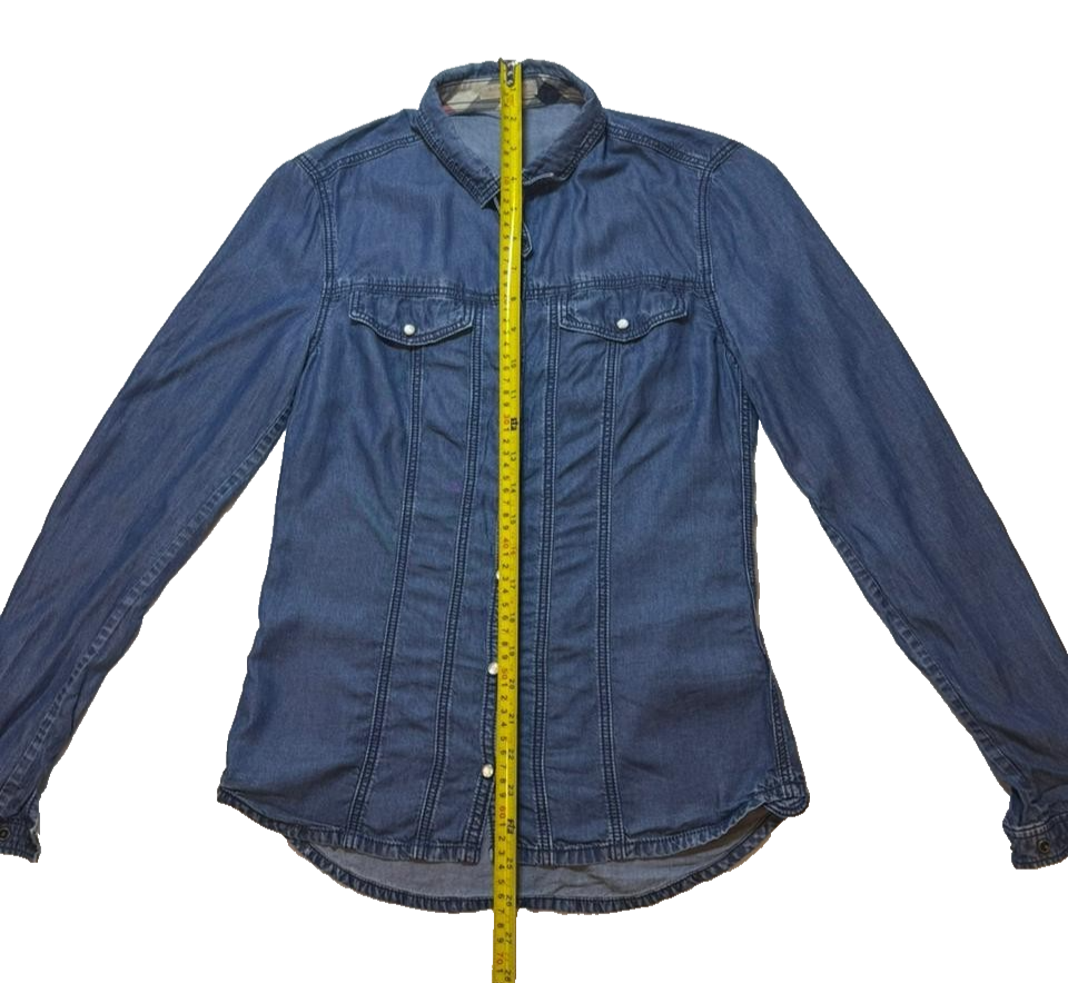 Burberry Brit Blue Denim Button Front Shirt | Size: XS