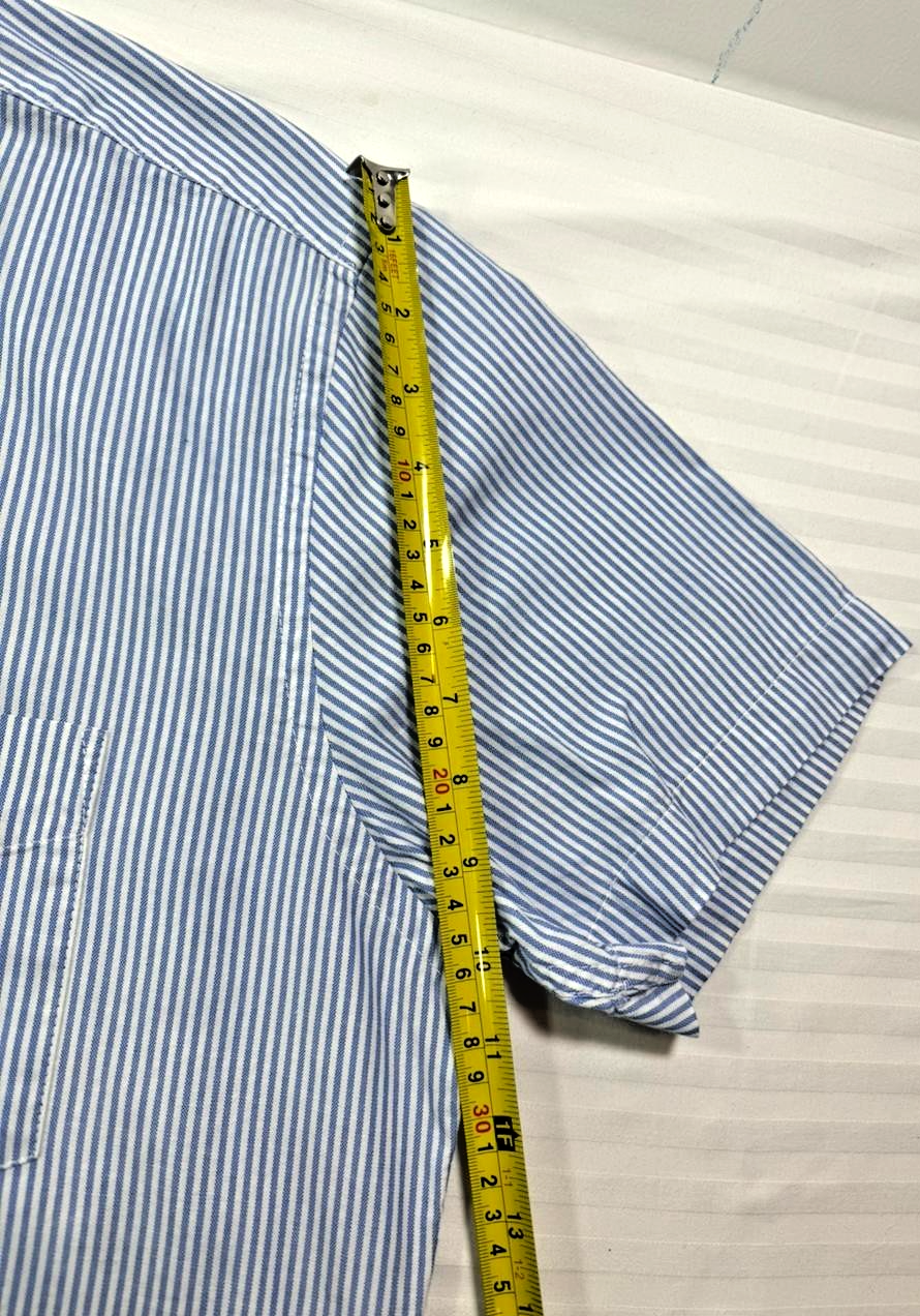 Tommy Hilfiger Men's Regular Fit Stripe Oxford Shirt In Blue And White - Size XL