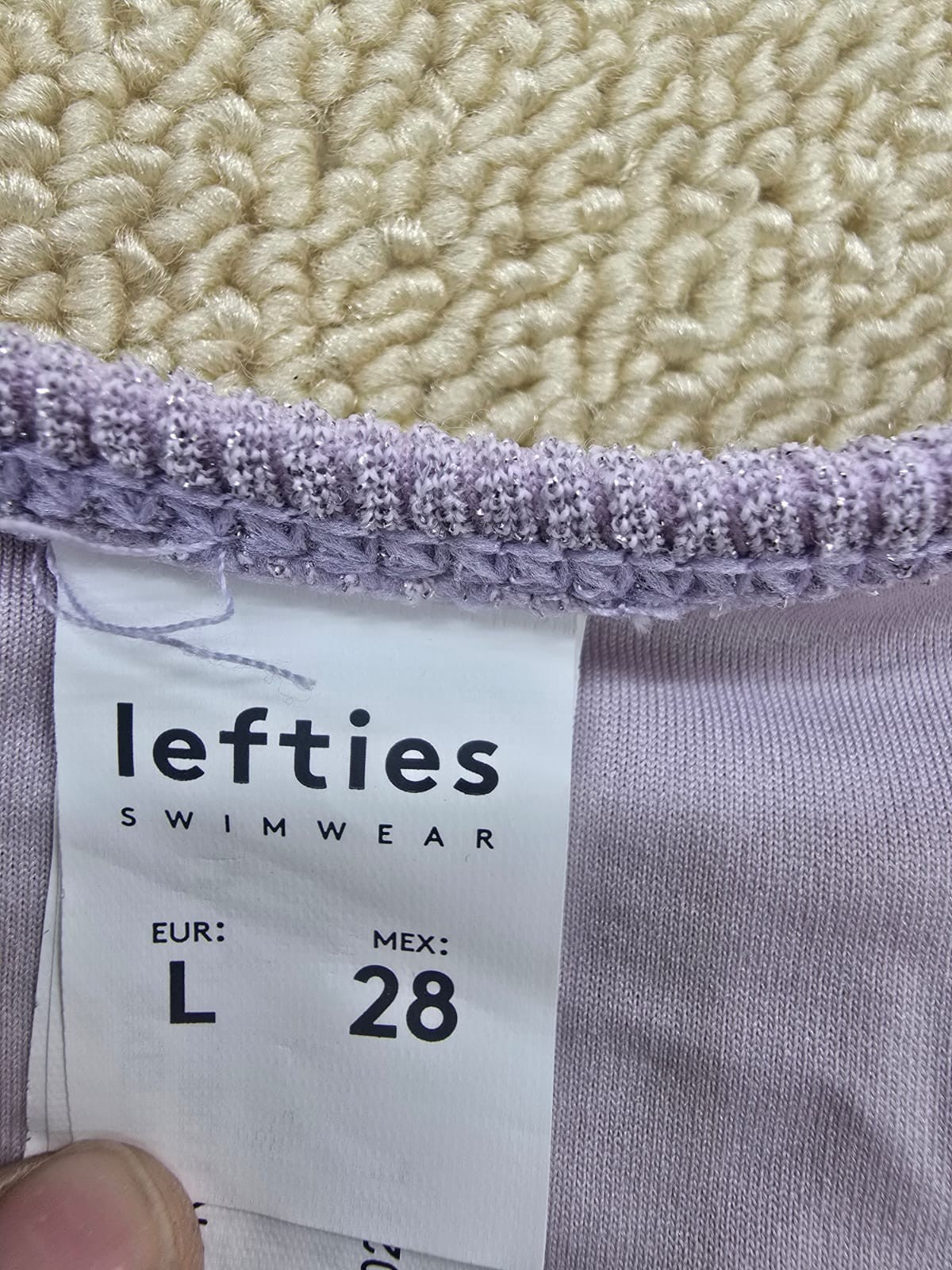 Lefties Women's L Purple Textured Bikini Bottom Swimwear