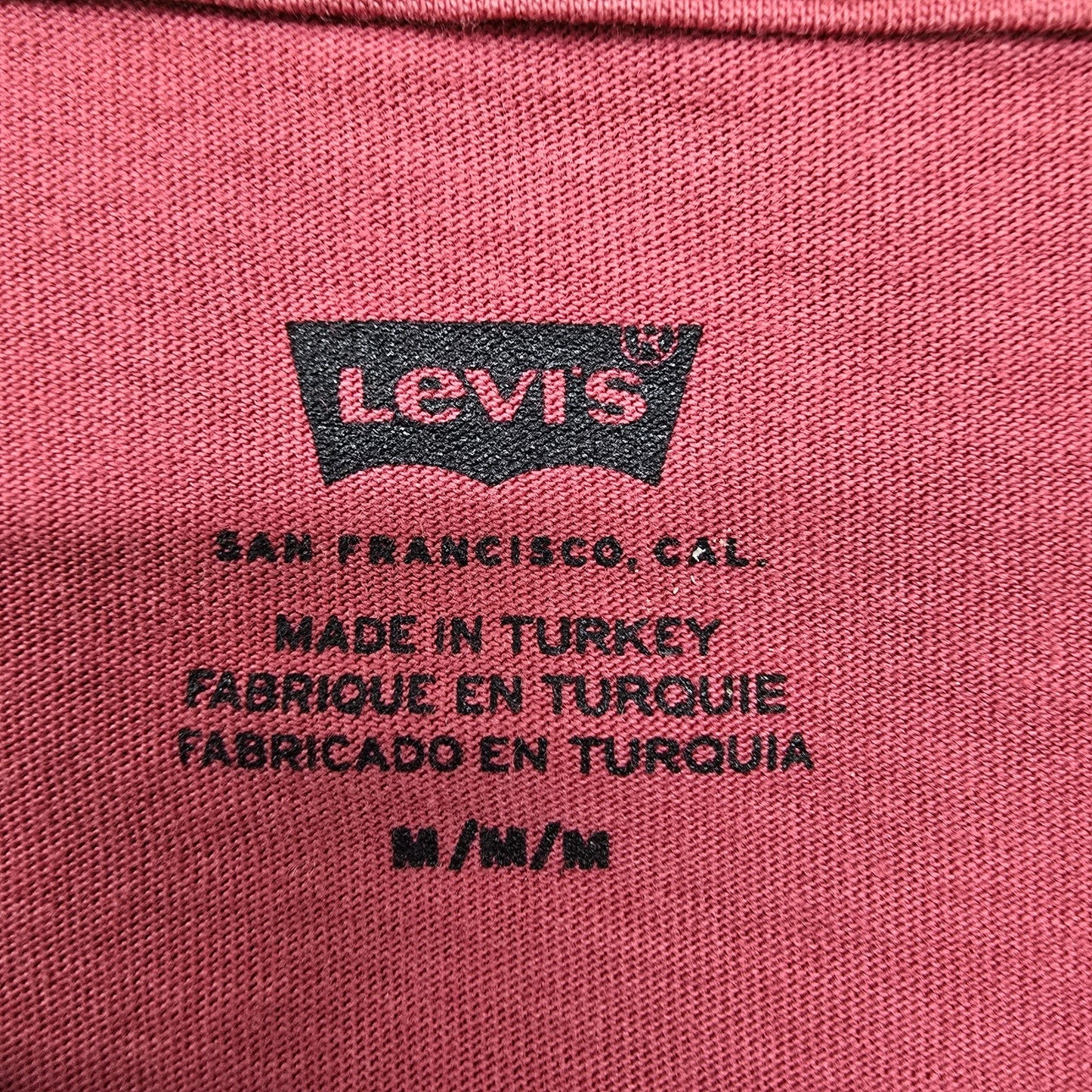 Levi's Men's Red Color Block Logo Graphic T-Shirt Size M