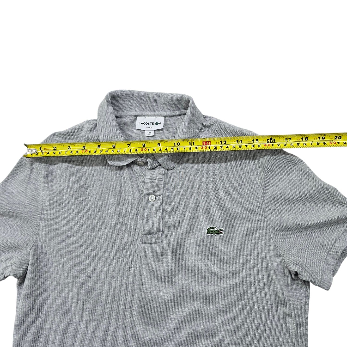 Lacoste Men's Gray Slim Fit Polo Shirt Size M