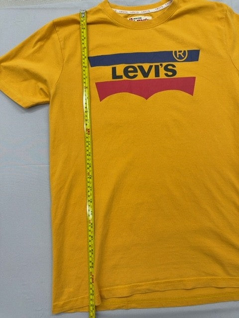 Levi's Yellow Stripe Short Sleeve T-Shirt M 100% Cotton Red Tab