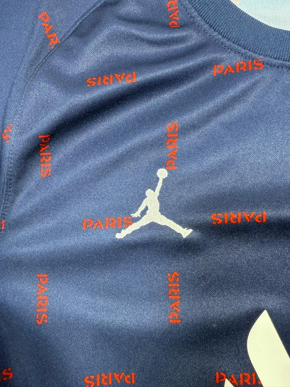 Jordan Men's Psg Paris Saint-Germain Pre-Match Navy Print Shirt Size S