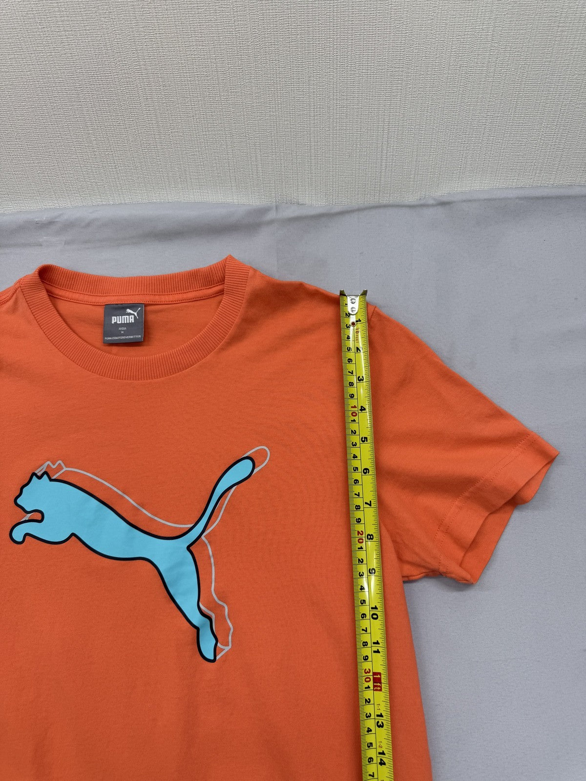 Puma Men's Orange M Short Sleeve Crew Neck T-Shirt
