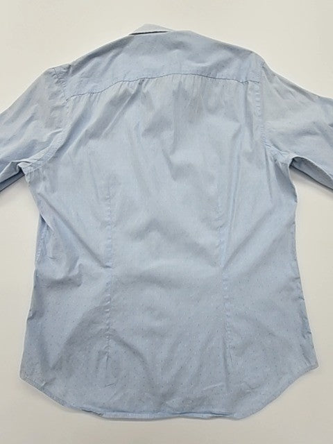 Fred Perry Men's Light Blue Slim Fit Button-Up Shirt Size S