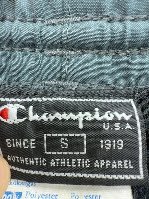 Champion Men's Navy Track Pants Size S Zipper Pockets Tapered USA